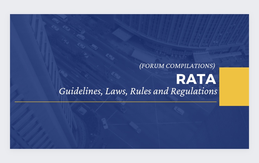 RATA — Guidelines, Laws, Rules and Regulations (Forum Compilations